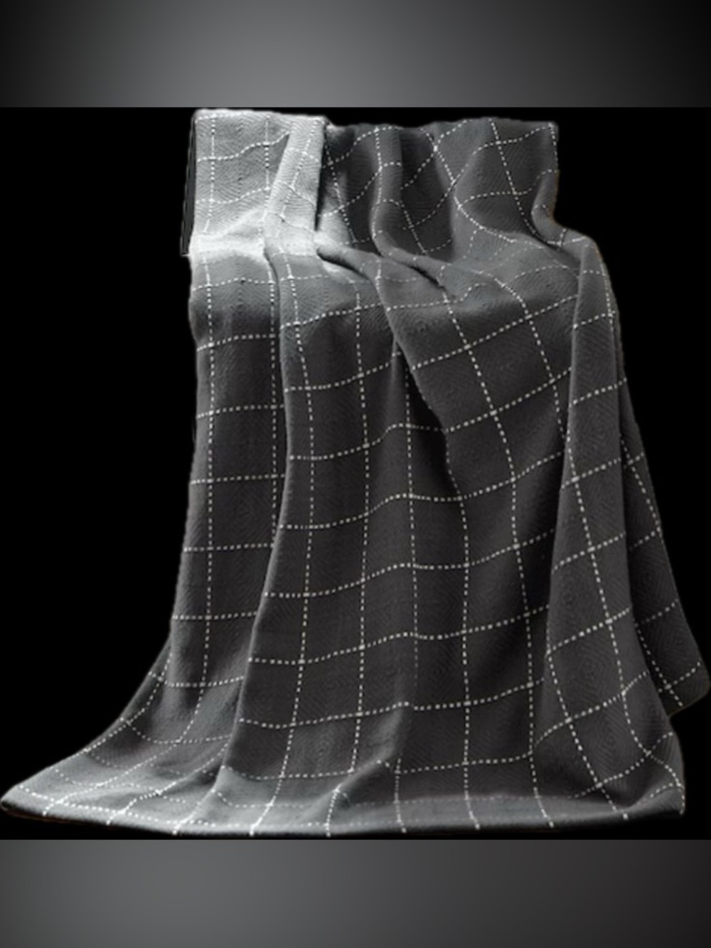 Cozy Gray modern farmhouse plaid blanket